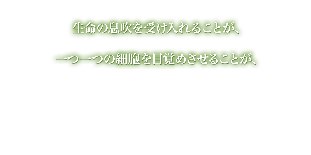 一つ一つの細胞を目覚めさせることが